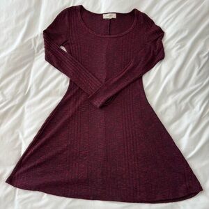 Elegant Burgundy Knit Dress